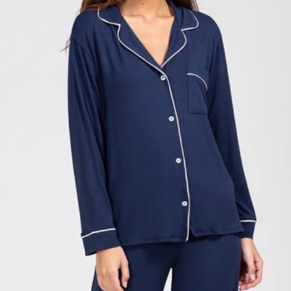 EBERJEY GISELE LONG PJ SET - NAVY